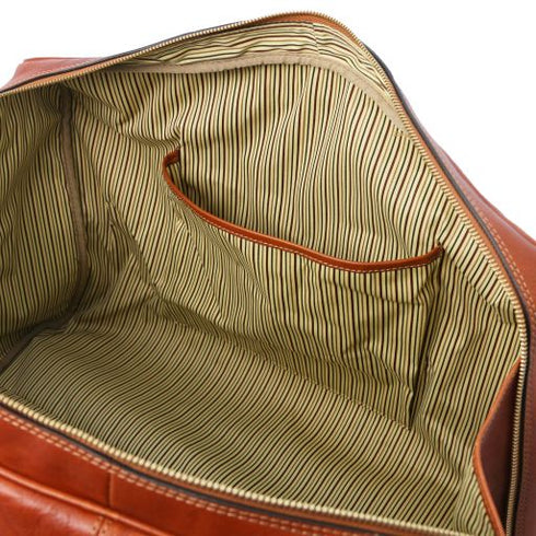TL Voyager - Leather travel bag with front pocket